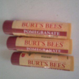 3 Tubes Burt's Bees Pomegranate Lip Balm